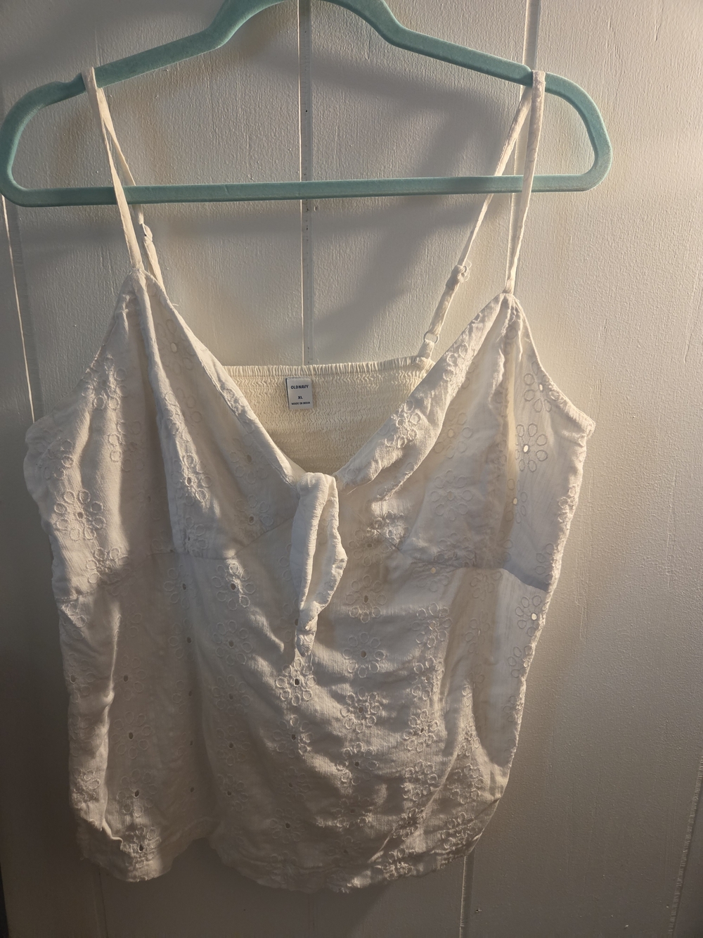 Old Navy White Eyelet Spaghetti-Strap Camisole